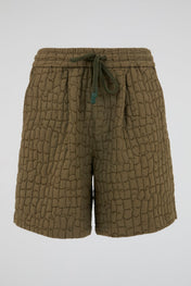 Quilted Texture Drawstring Shorts