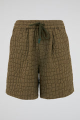 Quilted Texture Drawstring Shorts