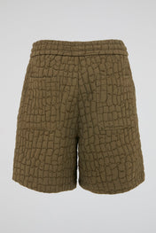 Quilted Texture Drawstring Shorts