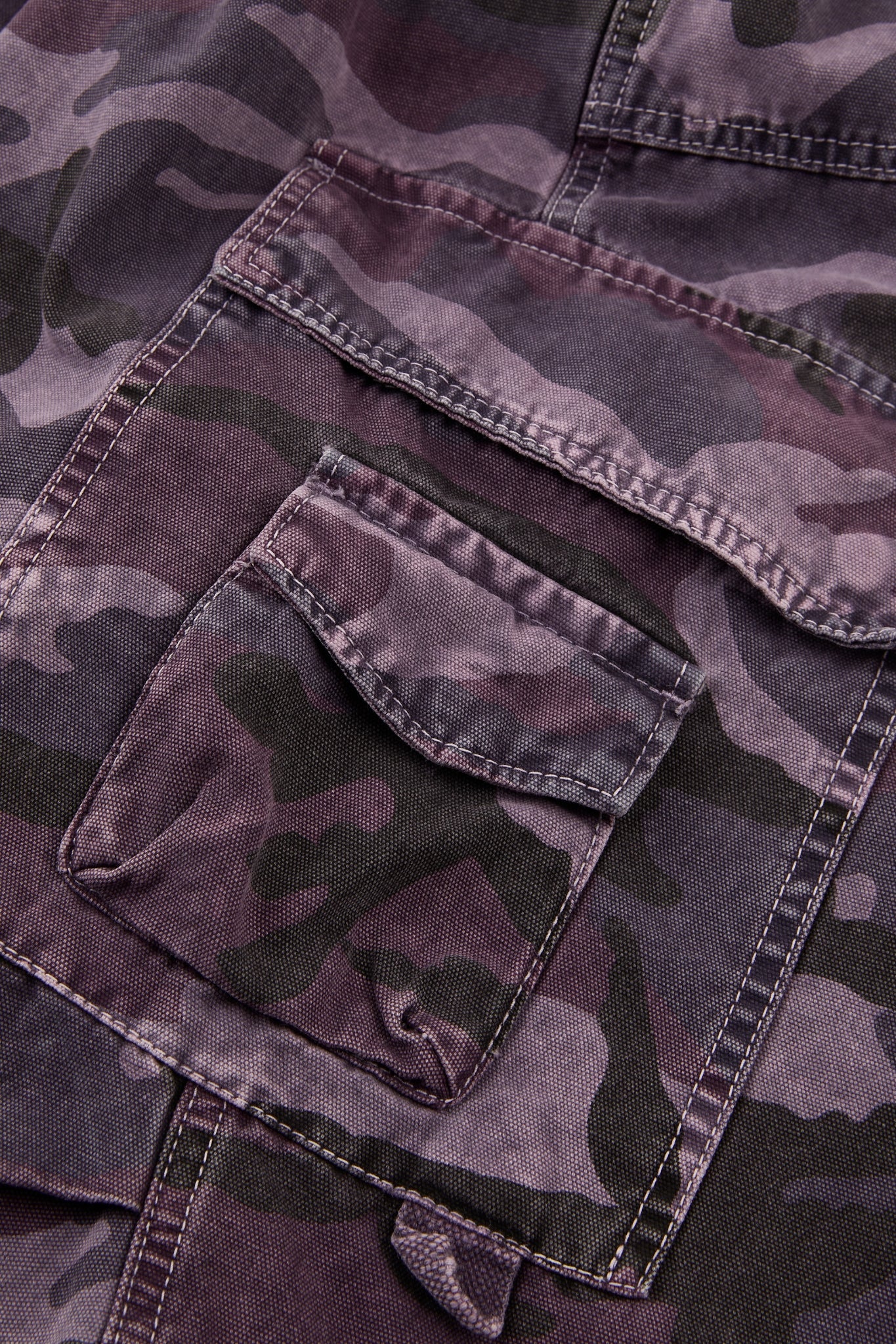 Washed Camo Utility Shorts