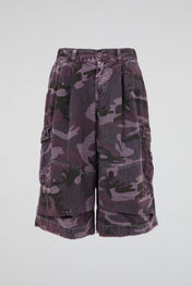 Washed Camo Utility Shorts