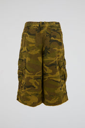 Washed Camo Utility Shorts