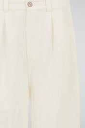 White Pleated Shorts