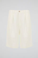 White Pleated Shorts