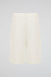 White Pleated Shorts