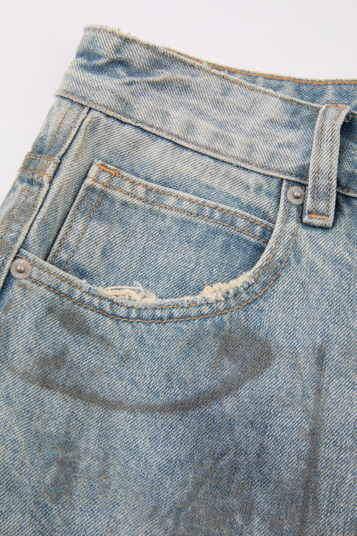 Distressed Raw Edge Denim Shorts