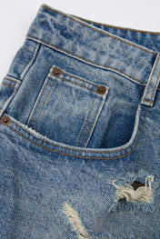 Hybrid Camo Distressed Denim