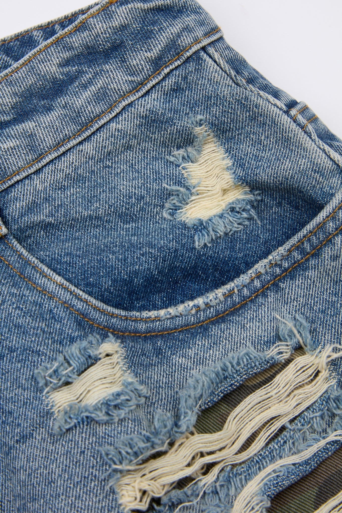 Hybrid Camo Distressed Denim