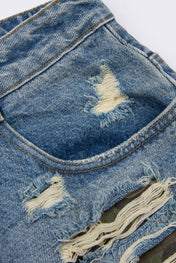 Hybrid Camo Distressed Denim