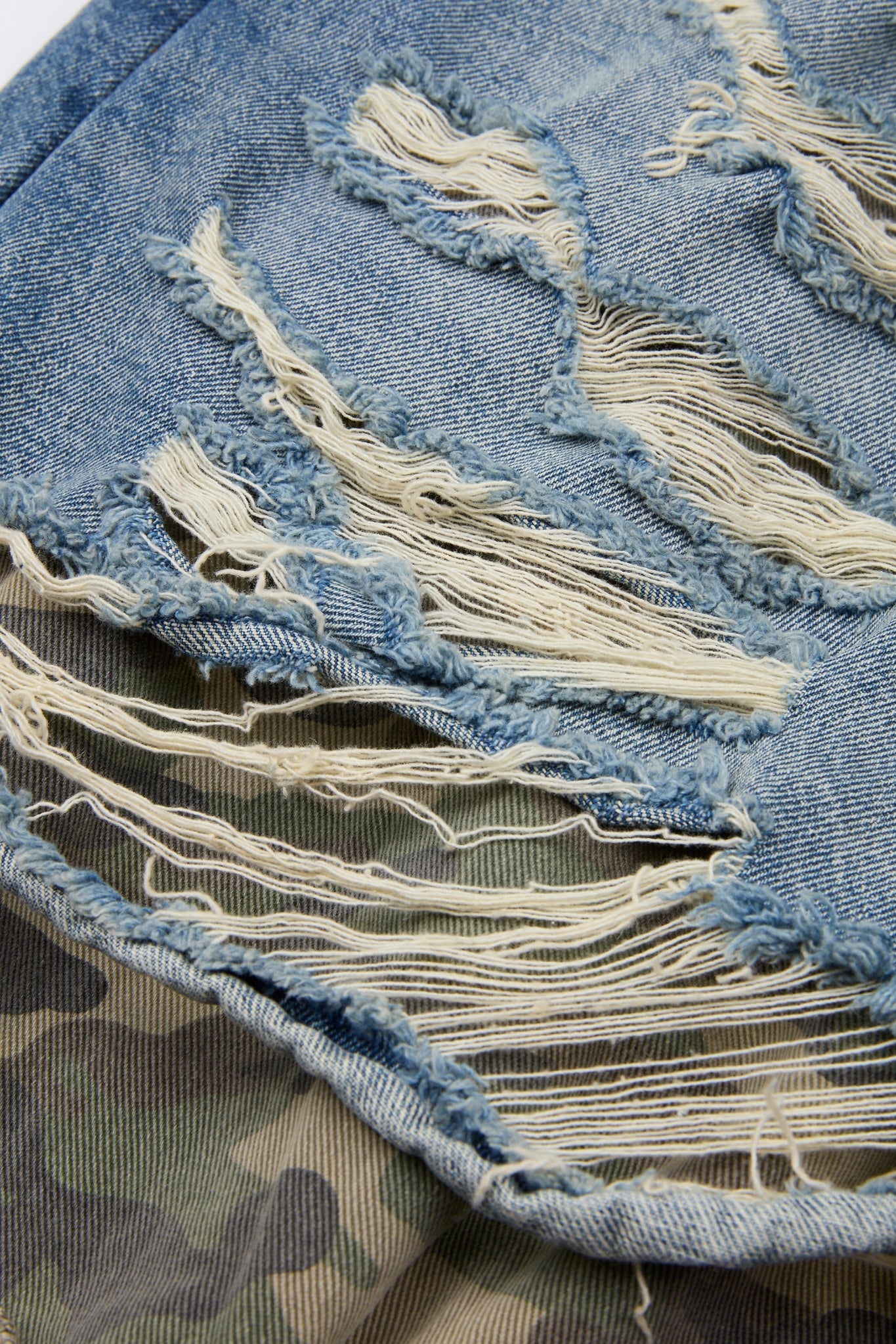 Hybrid Camo Distressed Denim