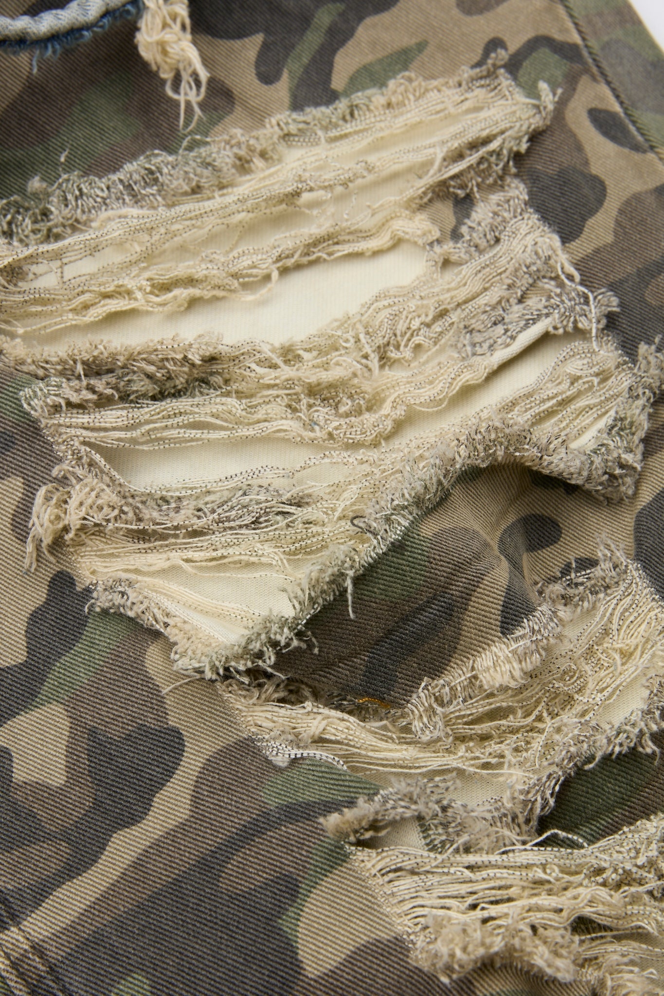 Hybrid Camo Distressed Denim