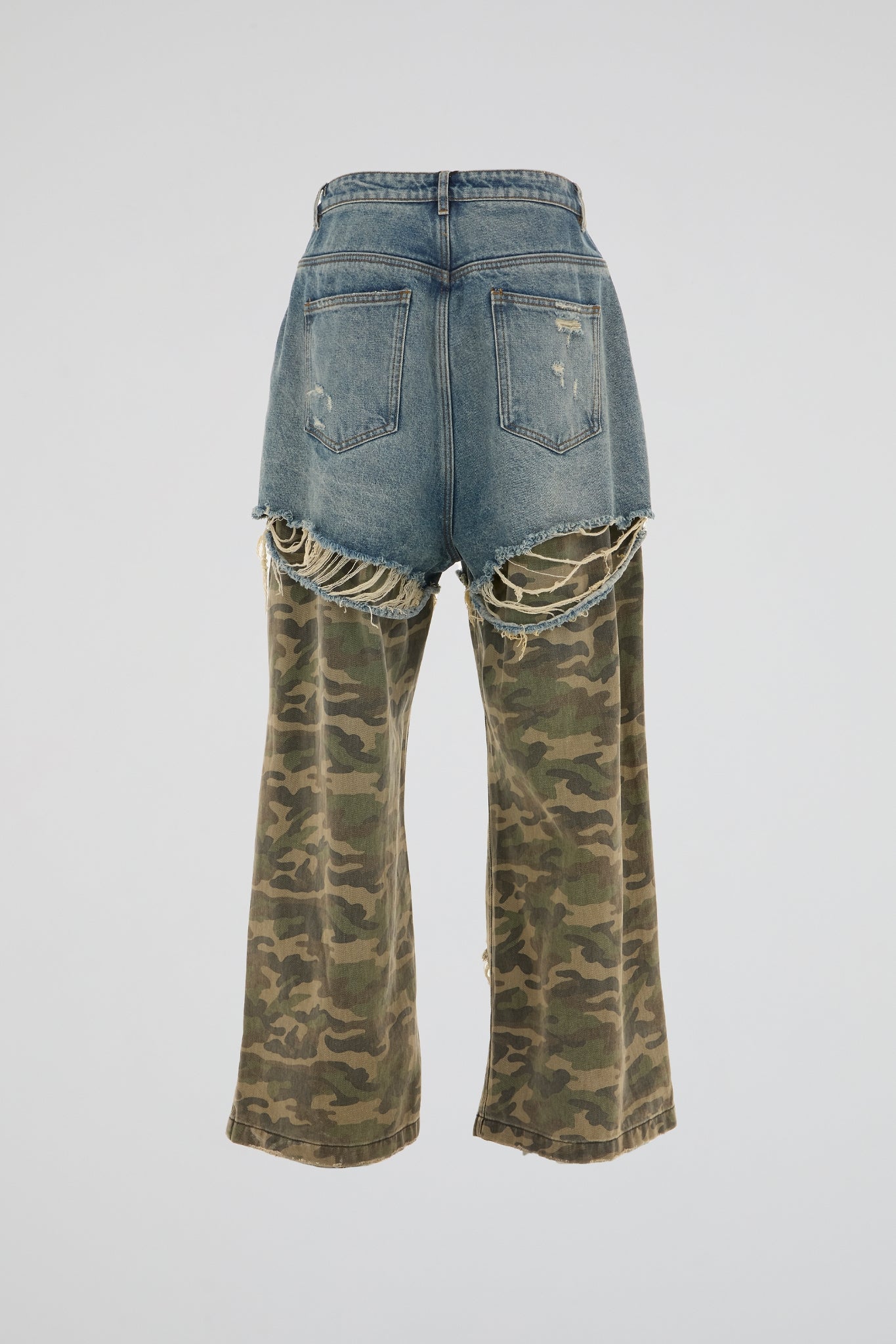 Hybrid Camo Distressed Denim