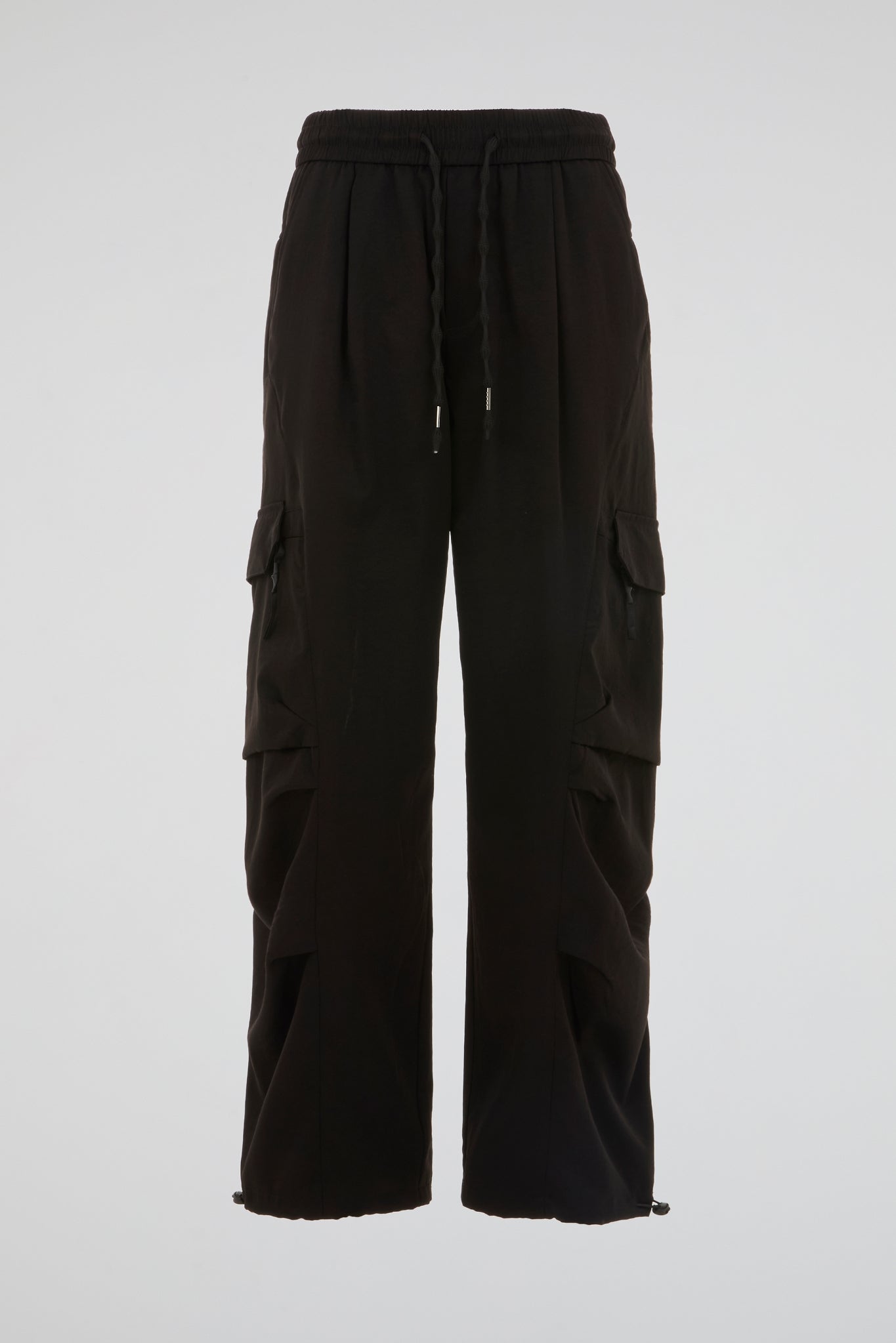 Deep Obsidian Black Technical Cargo Trousers