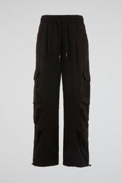 Deep Obsidian Black Technical Cargo Trousers
