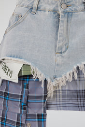 Patchwork Denim Skirt