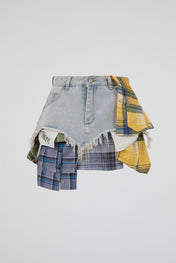 Patchwork Denim Skirt