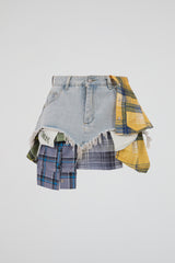 Patchwork Denim Skirt