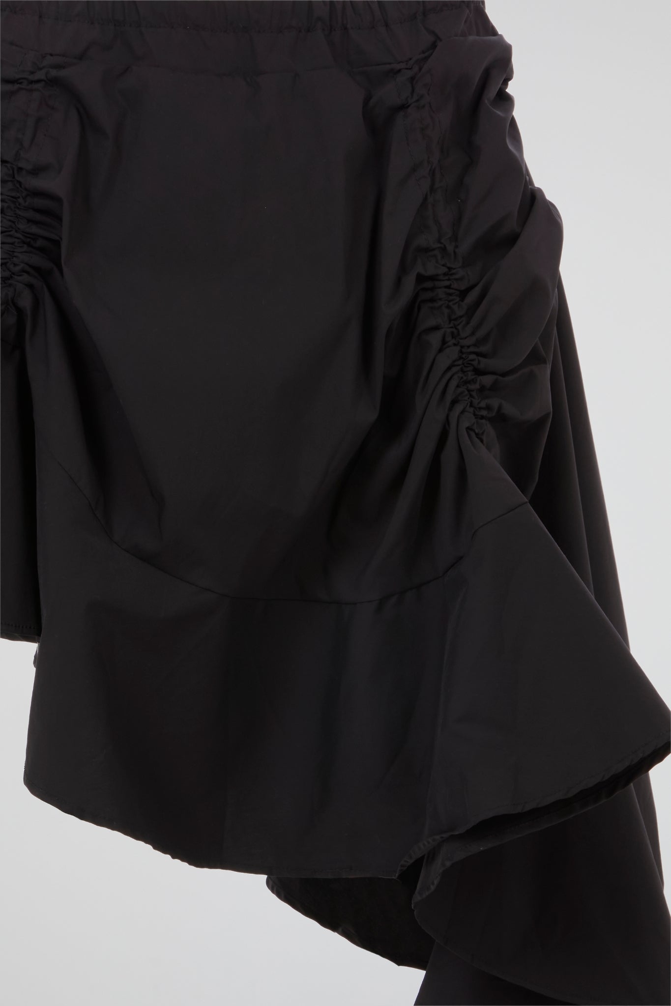 Black Ruched Mini Skirt