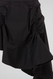 Black Ruched Mini Skirt