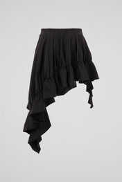 Black Ruched Mini Skirt