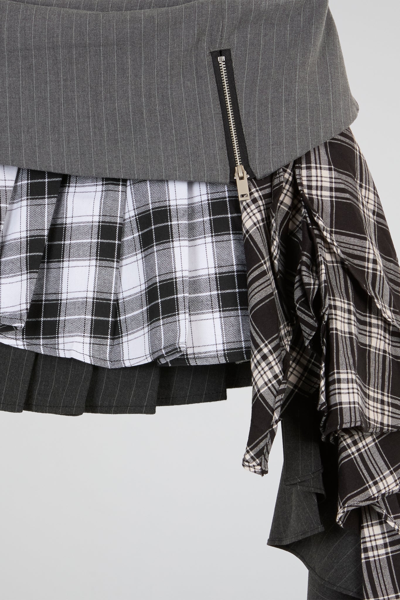 Charcoal Pinstripe Mini Skirt