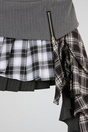 Charcoal Pinstripe Mini Skirt