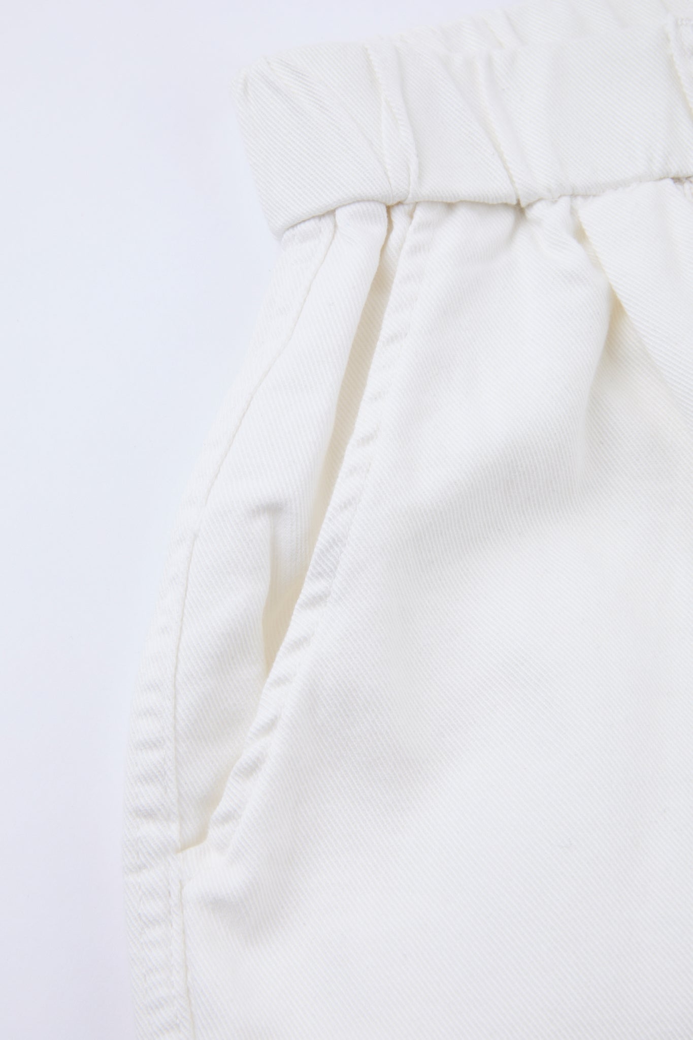 White Pleated Carpenter Shorts