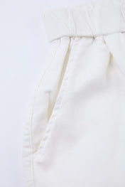 White Pleated Carpenter Shorts