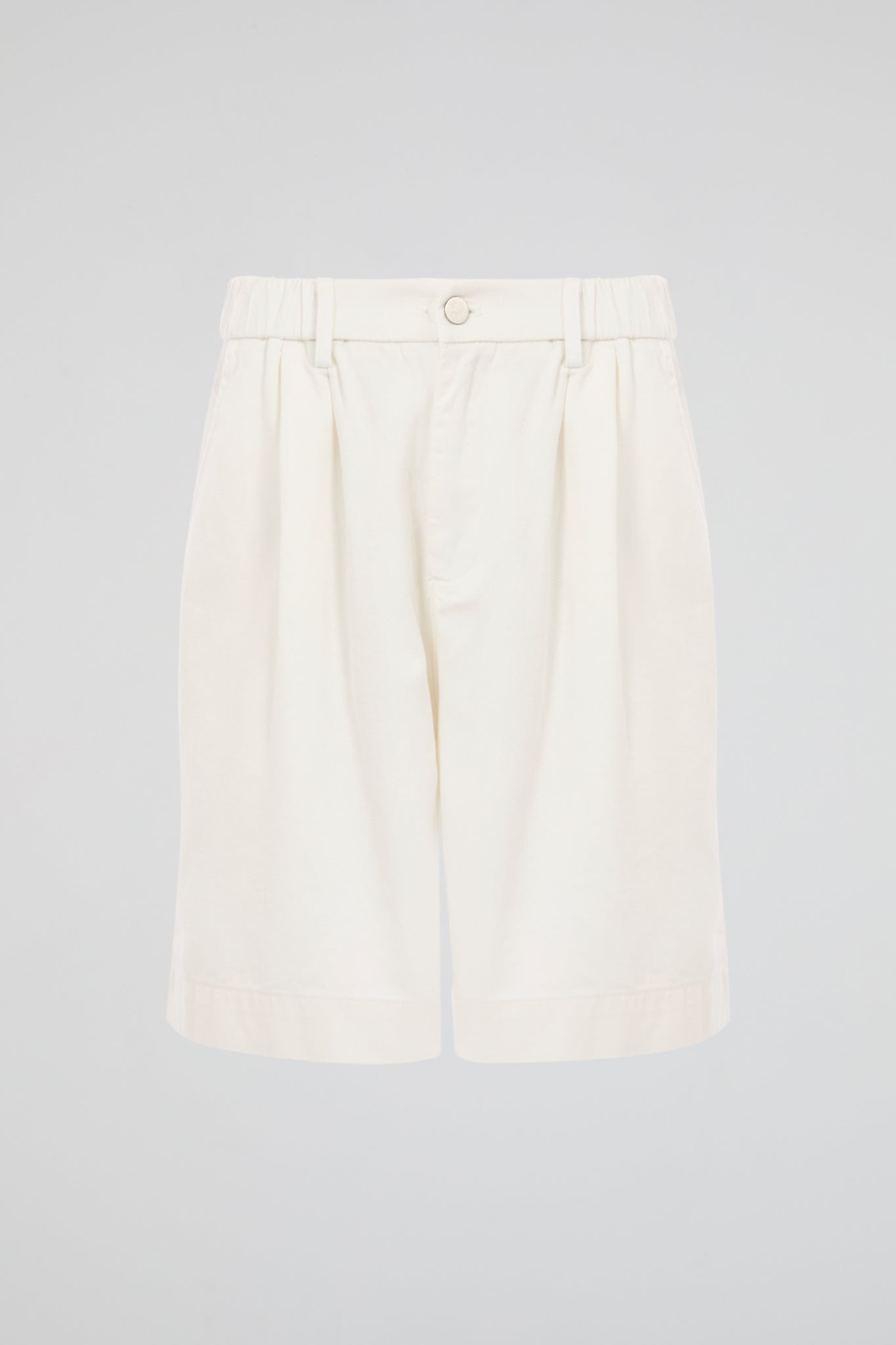 White Pleated Carpenter Shorts