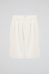 White Pleated Carpenter Shorts