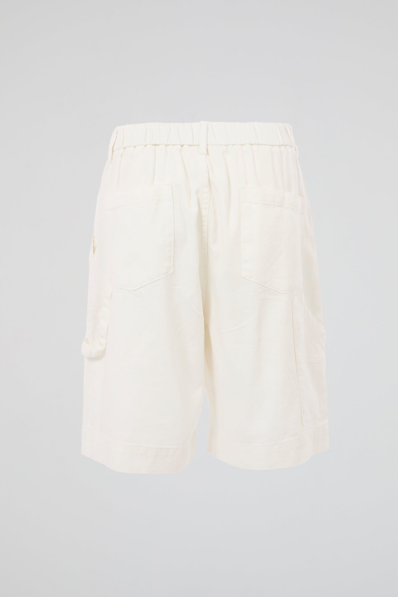 White Pleated Carpenter Shorts