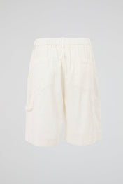 White Pleated Carpenter Shorts