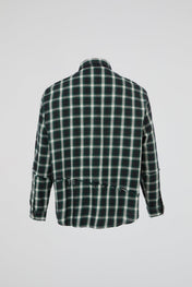 Forest Green Plaid Deconstructed Long-Sleeve Shirt