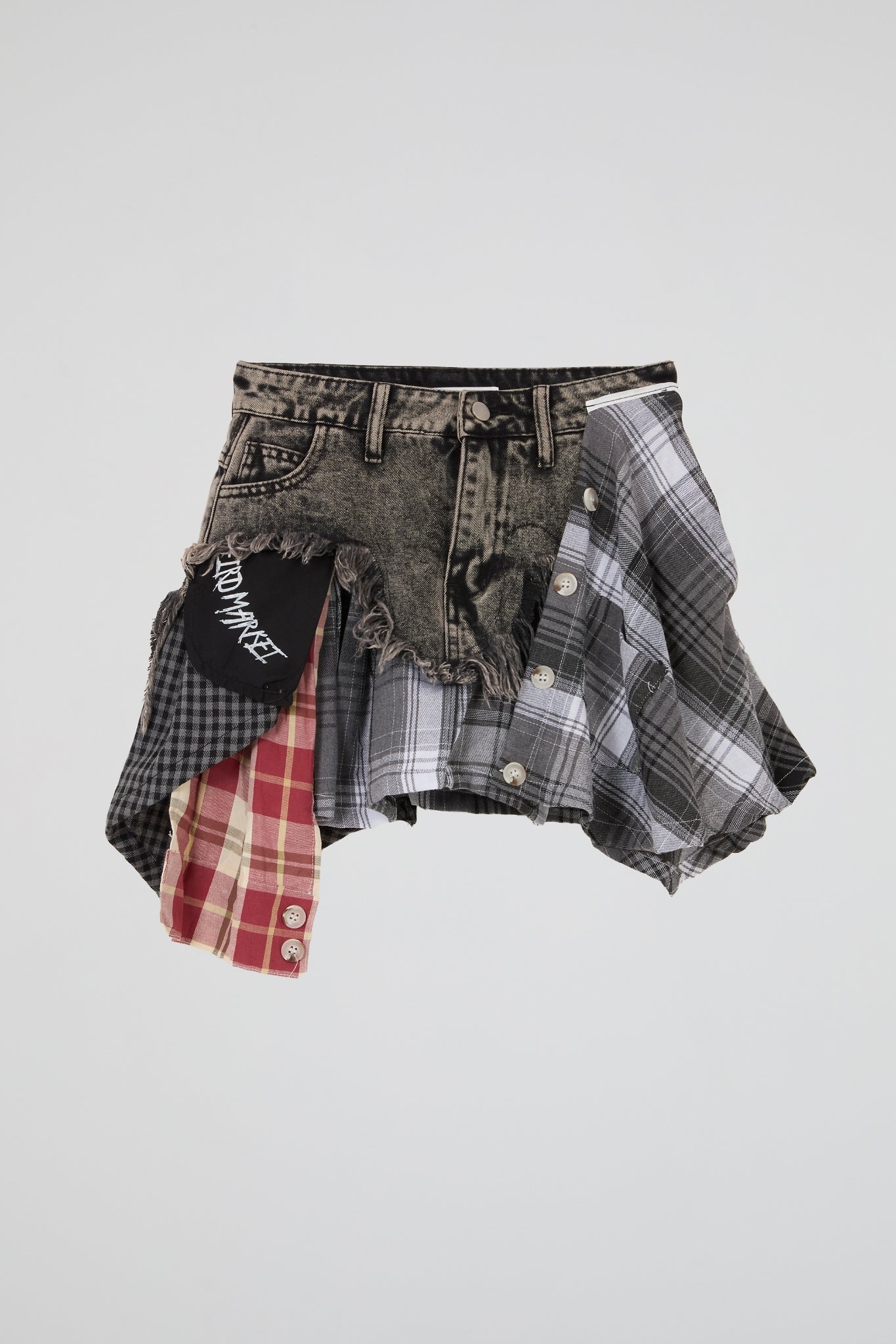 Patchwork Denim Skirt