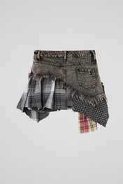 Patchwork Denim Skirt