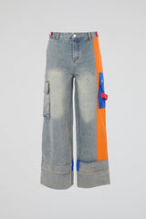 Contrast Cargo Jeans