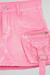 Cargo Mini Skirt Pink