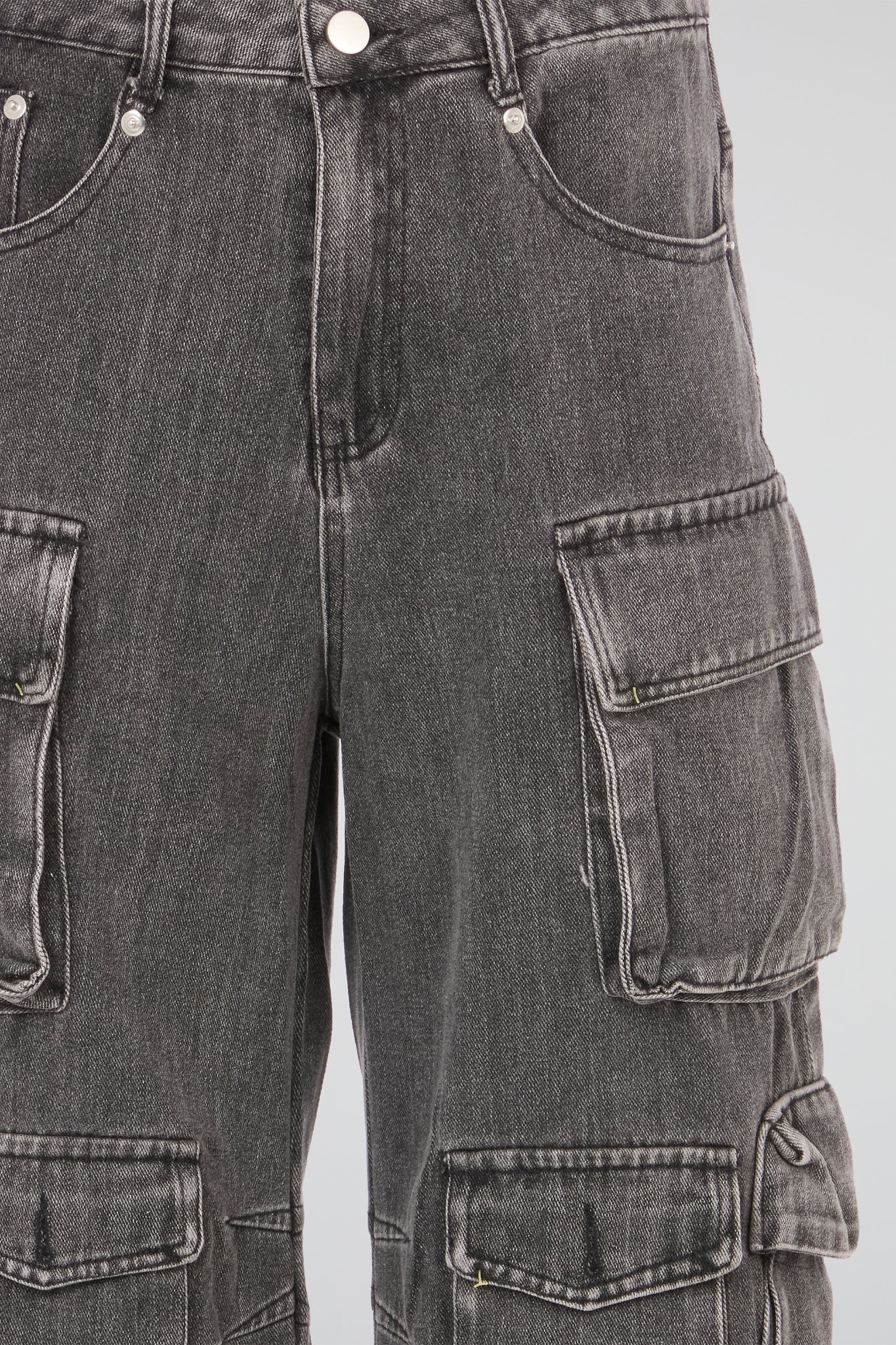 Washed Multi-Pocket Cargo Jeans