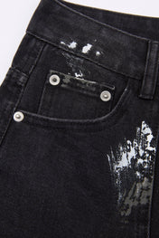Distressed Multi-Pocket Cargo Denim
