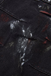 Distressed Multi-Pocket Cargo Denim