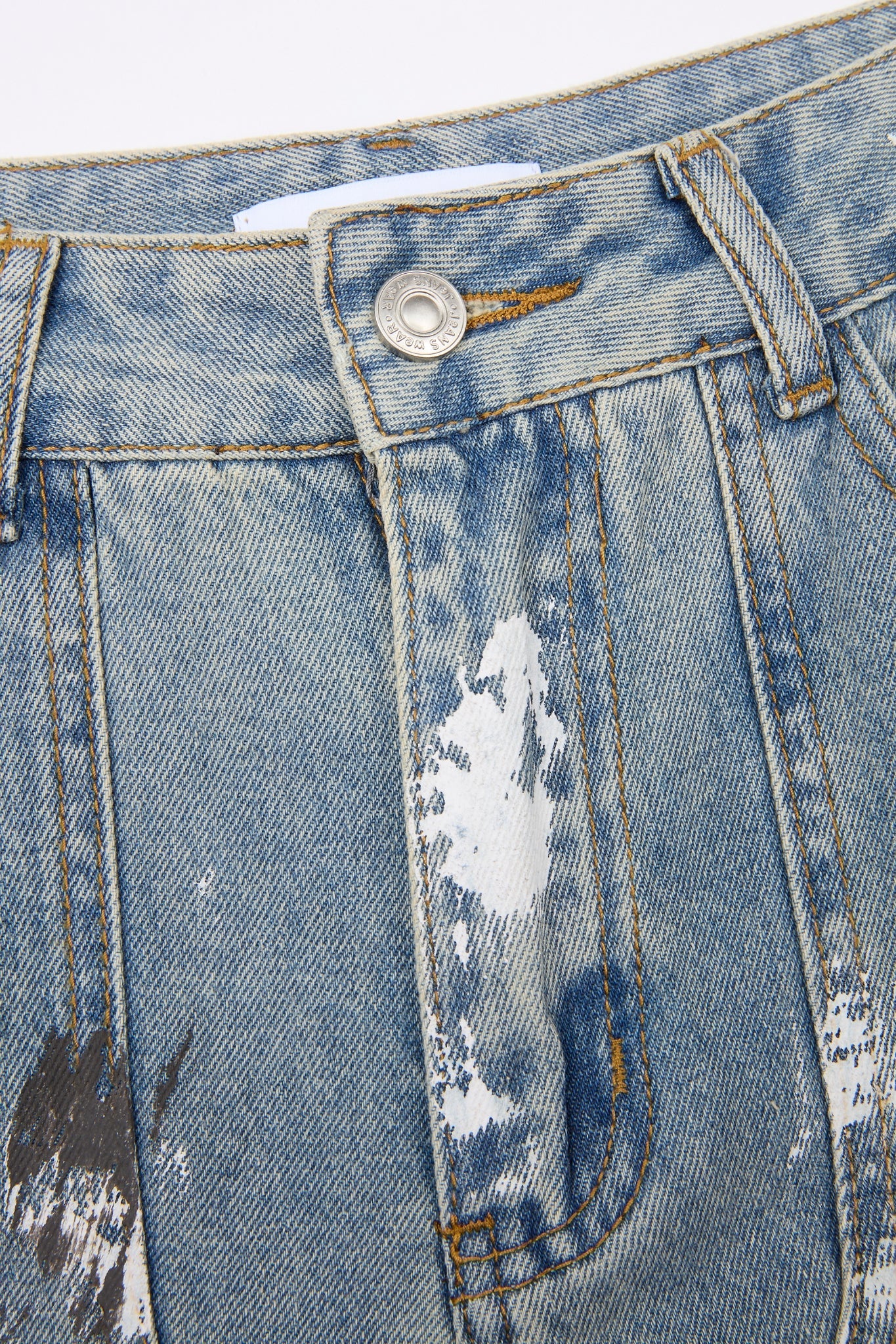 Distressed Multi-Pocket Cargo Denim