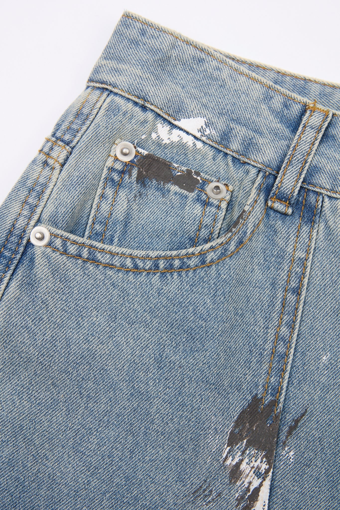 Distressed Multi-Pocket Cargo Denim