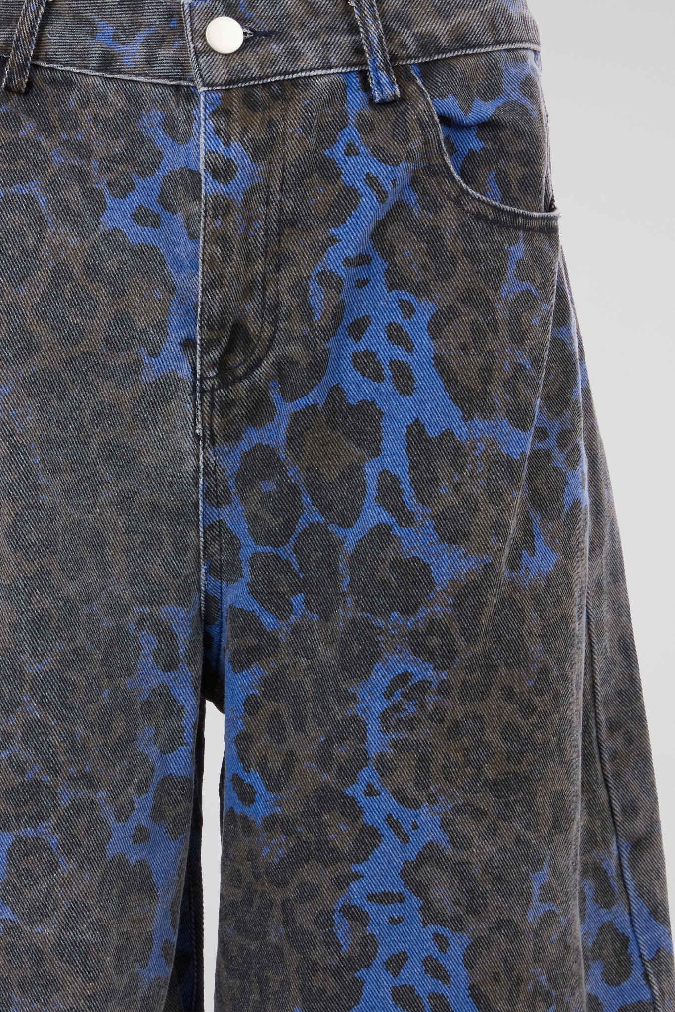 Leopard Print Denim Shorts