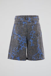Leopard Print Denim Shorts