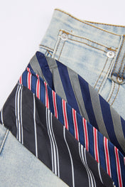 Necktie Denim Shorts