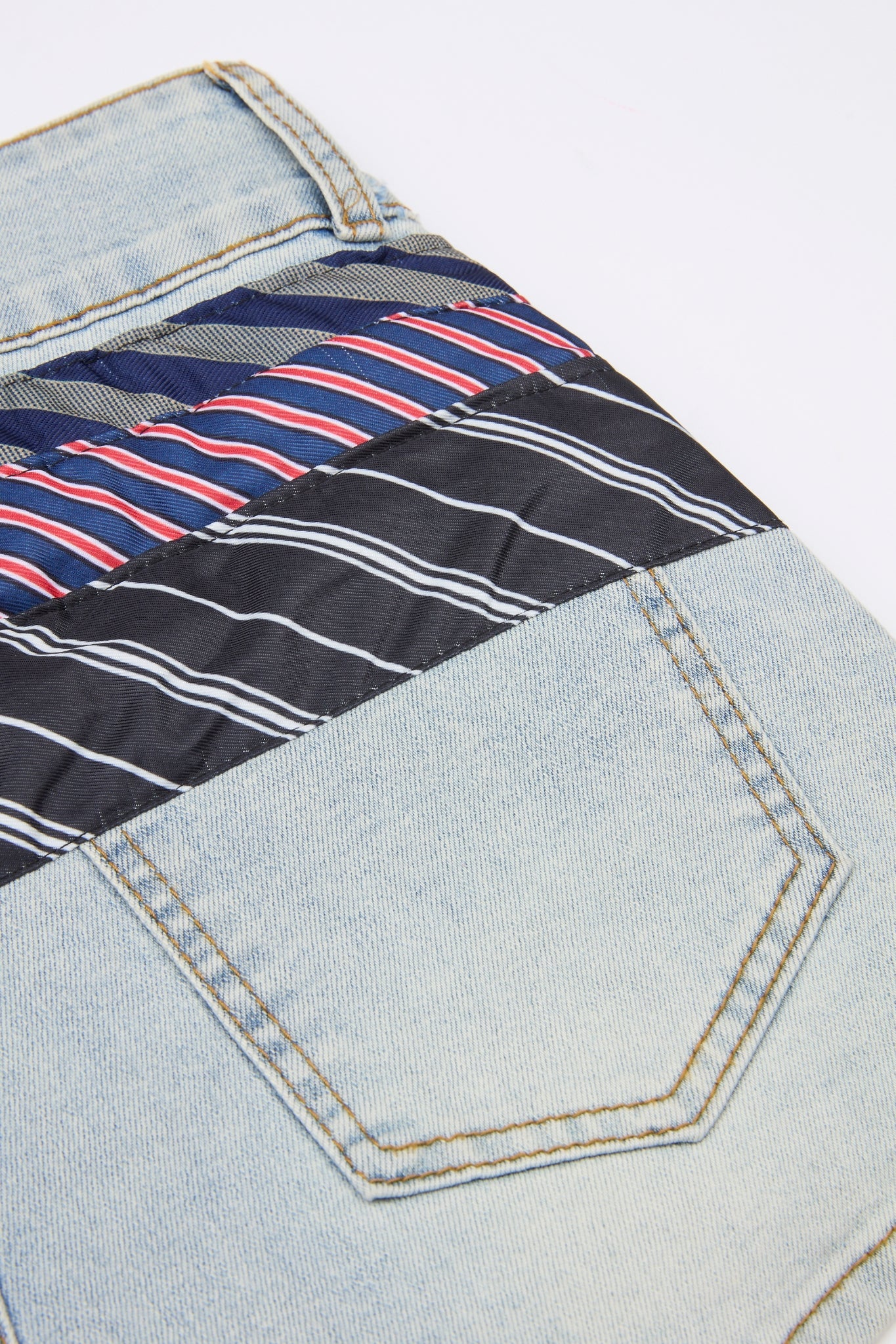 Necktie Denim Shorts