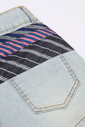 Necktie Denim Shorts