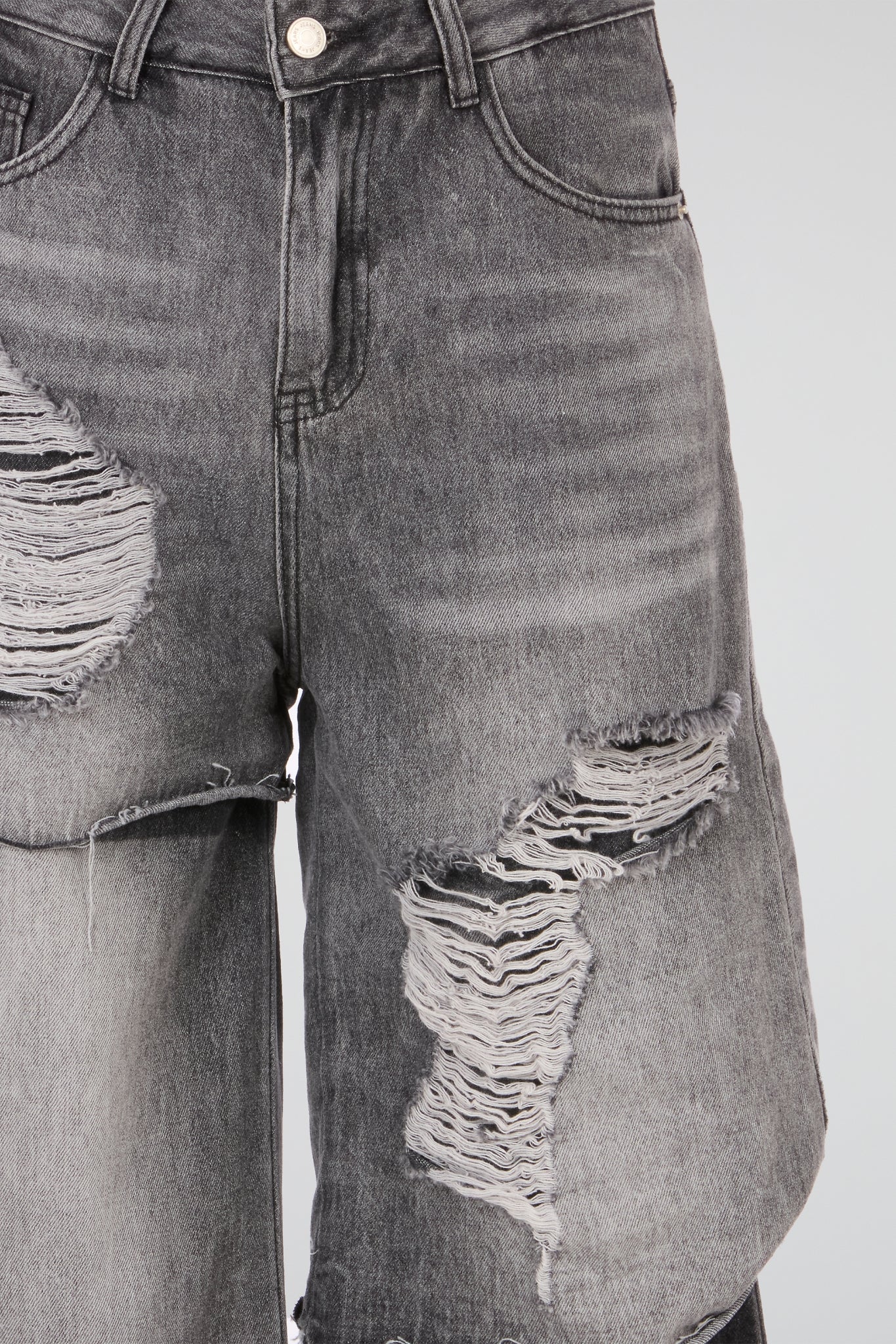 Layered Distressed Wide Denim