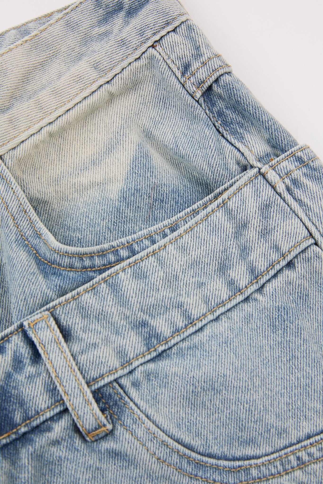 Multi Waist Denim Shorts Blue