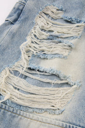 Multi Waist Denim Shorts Blue